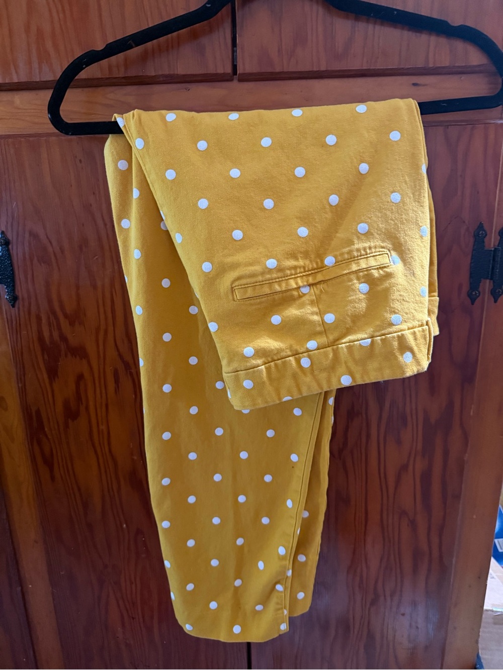 Old Navy Yellow Polka Dot Pixie Ankle Pants